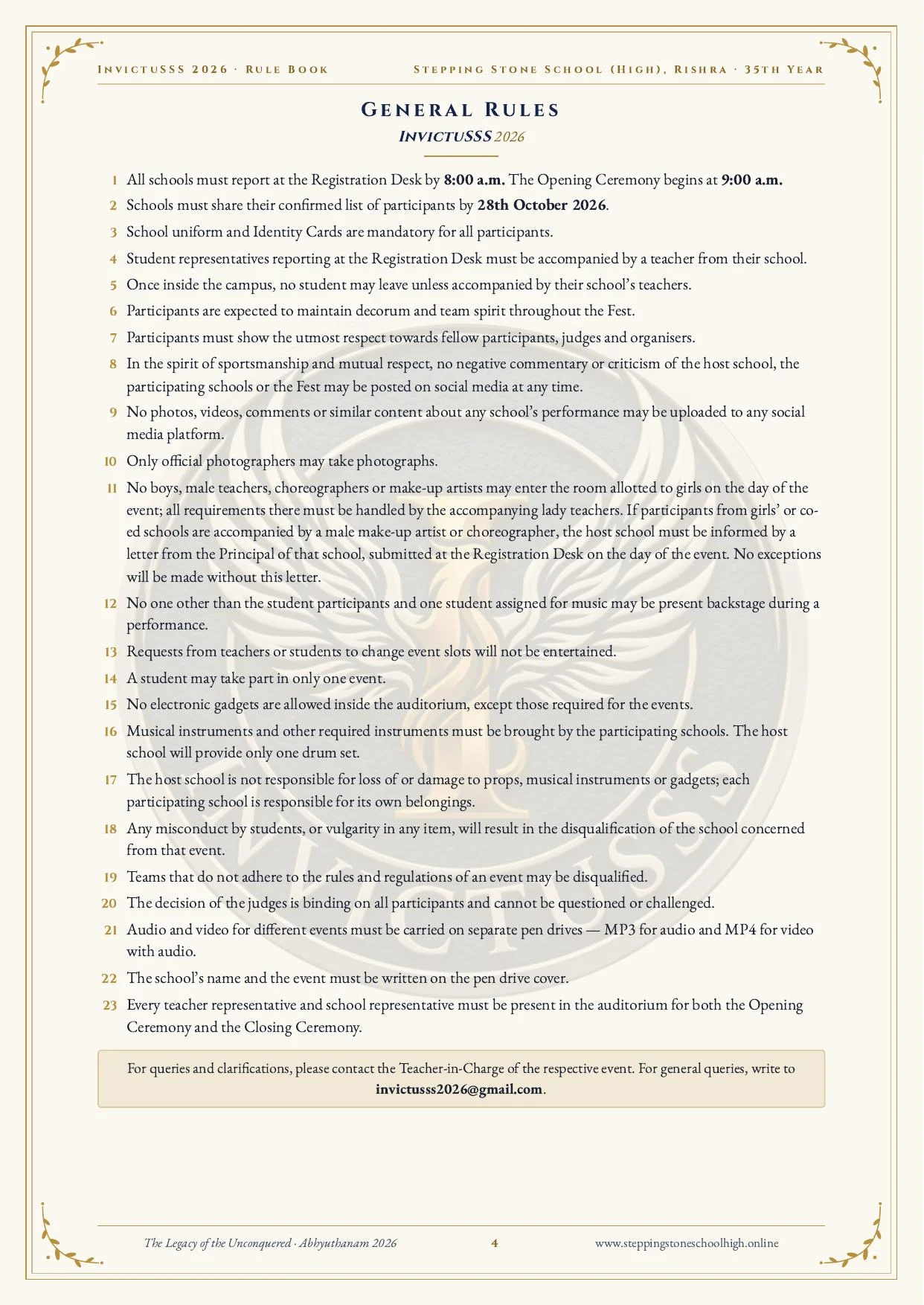 Official InvictuSSS 2026 rulebook — page 5 of 10