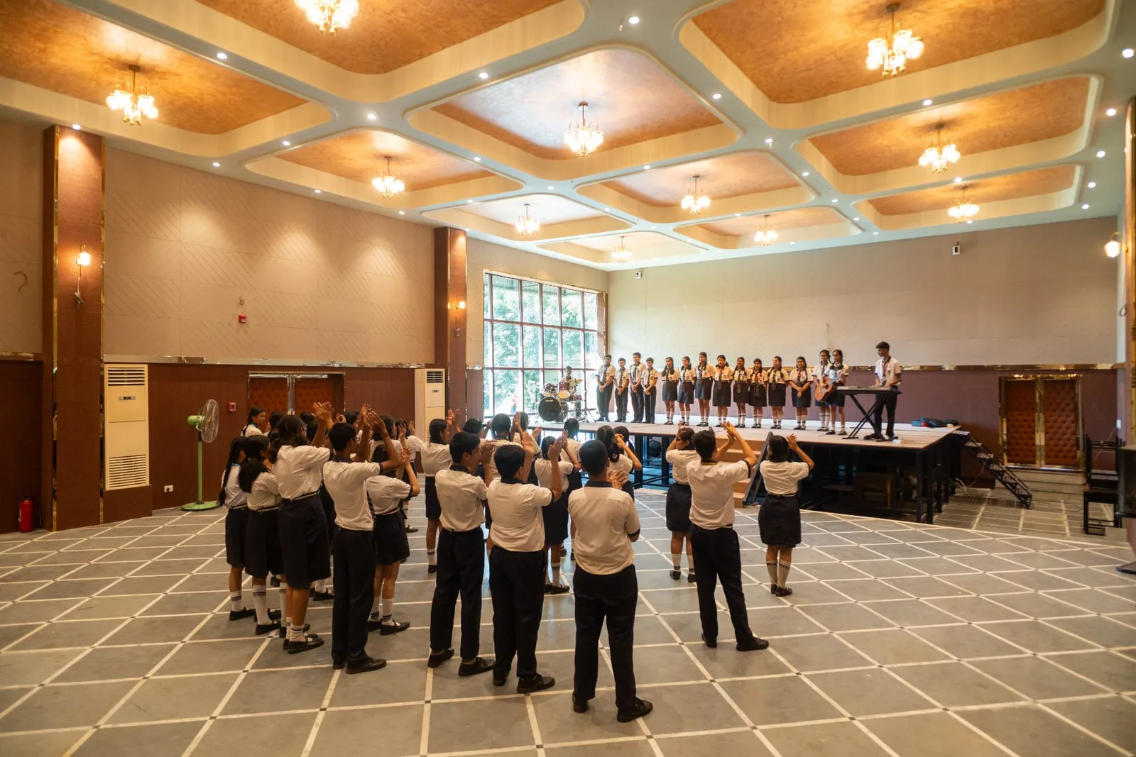 A performance in the Silver Jubilee Hall at Stepping Stone School (High), Rishra