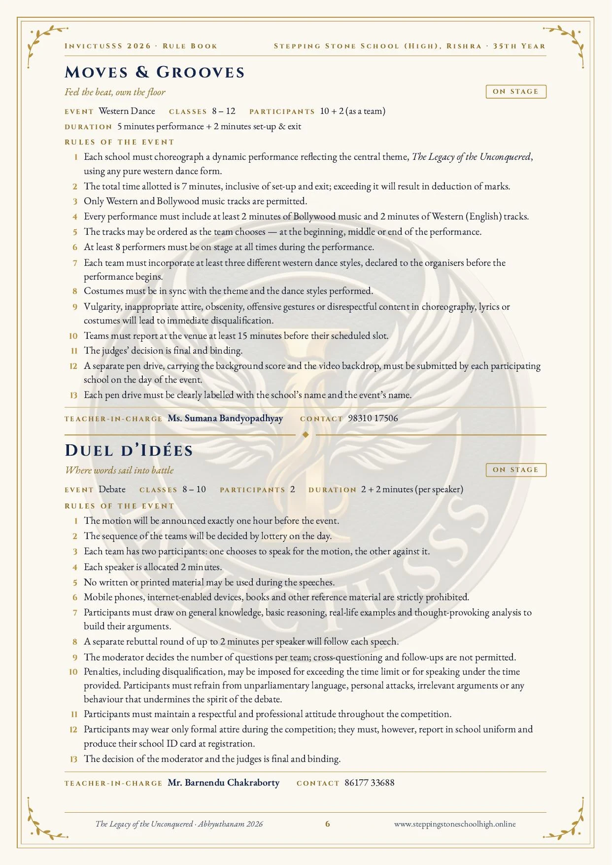Official InvictuSSS 2026 rulebook — page 7 of 10