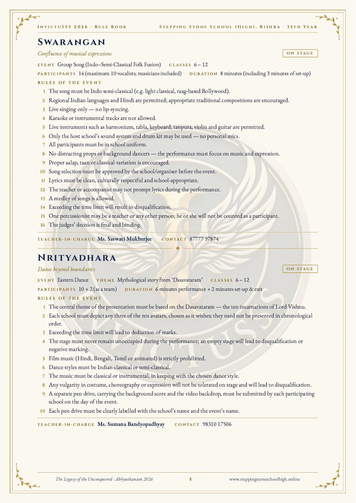 Official InvictuSSS 2026 rulebook — page 6 of 10